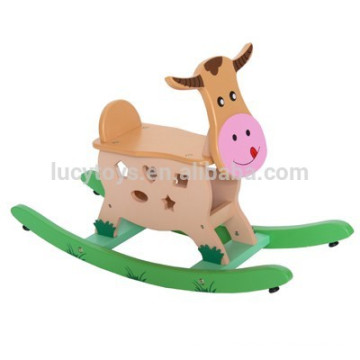 Animales de madera para niños Zoo Rocking Horse Painted Swing Horse Toys